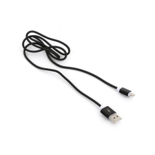 Omega PUCDPFB1B Lightning - USB Kábel 1m - Fekete szövetborítással mobiltelefon kellék