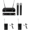 Omnitronic Set UHF-E2 Wireless Mic System + 2x BP + 2x Lavalier Microphone 527.5/529.7MHz