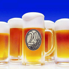 Óncímkés óriás sörös korsó 20 éves sörös pohár