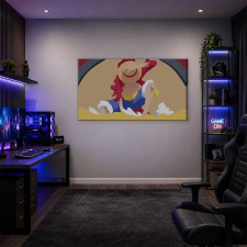  One Piece Luffy szalmakalappal minimalista vászonkép dekoráció