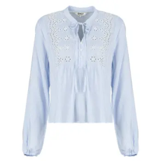 Only Blúzok ONLLENNYO LS EMBROID V-NECK Kék EU S