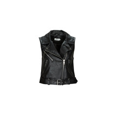 Only Bőrkabátok  ONLVERA FAUX LEATHER WAISTCOAT Fekete EU L női dzseki, kabát