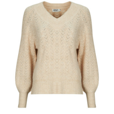 Only Pulóverek ONLLUCILLA LS GLITTER Bézs EU XL női pulóver, kardigán