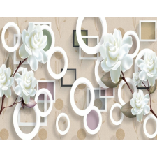  Öntapadó és mosható falfestmény Absztrakt virágos4, 300 x 200 cm tapéta, díszléc és más dekoráció