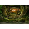  Öntapadó és mosható falfestmény Alagút az erdőn, 400 x 250 cm