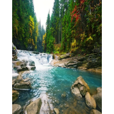  Öntapadó és mosható falfestmény Cascada54 Vízesés a folyón, 150 x 205 cm grafika, keretezett kép