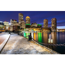  Öntapadó és mosható falfestmény City45 Boston éjszaka, 250 x 200 cm tapéta, díszléc és más dekoráció