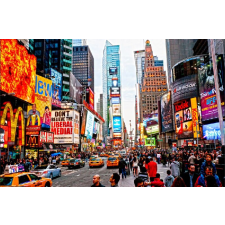  Öntapadó és mosható falfestmény Day in Time Square, 300 x 200 cm tapéta, díszléc és más dekoráció