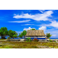  Öntapadó és mosható falfestmény Ház Kiribatiból, 200 x 150 cm tapéta, díszléc és más dekoráció