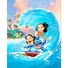  Öntapadó és mosható falfestmény Lilo and Stitch, 150 x 205 cm tapéta, díszléc és más dekoráció