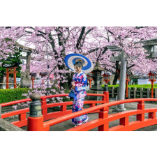  Öntapadó és mosható falfestmény Padló cseresznyevirággal, 200 x 150 cm tapéta, díszléc és más dekoráció