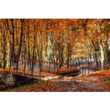  Öntapadó és mosható falfestmény Padure67 ősz híddal, 250 x 150 cm tapéta, díszléc és más dekoráció