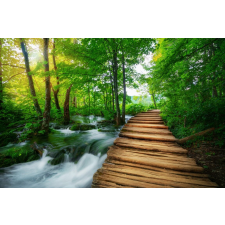 Öntapadó és mosható falfestmény Plitvice Bridge Croatia, 250 x 150 cm tapéta, díszléc és más dekoráció