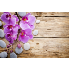  Öntapadó és mosható falfestmény Rózsaszín orchidea kövekkel, 300 x 200 cm tapéta, díszléc és más dekoráció