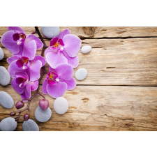 Öntapadó és mosható falfestmény Rózsaszín orchideák kövekkel, 350 x 250 cm tapéta, díszléc és más dekoráció
