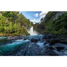  Öntapadó és mosható falfestmény Vízesés a hegyekben, 400 x 250 cm tapéta, díszléc és más dekoráció