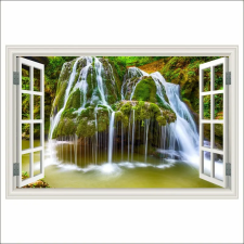  Öntapadó fotótapéta Window Bigar Waterfall Romániából, 200 x 135 cm tapéta, díszléc és más dekoráció