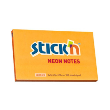 Öntapadó jegyzettömb STICK'N 76x127mm neon narancs 100 lap post-it