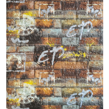 Öntapadós 3D Tapéta barna Graffiti tapéta, díszléc és más dekoráció
