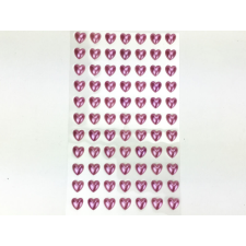  Öntapadós flitter szivecskés rózsaszín 77db/levél dekorációs kellék