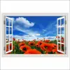  Öntapadós fotótapéta Window Poppies in the field, nyári, 250 x 170 cm