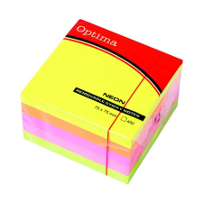 Öntapadós jegyzet OPTIMA 75x75mm neon 450 lap post-it
