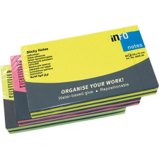 Öntapadós jegyzettömb Info Notes 125x75 mm 80 lapos élénk színek post-it