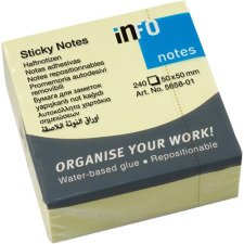 Öntapadós jegyzettömb Info Notes 50x50 mm 240 lapos sárga post-it
