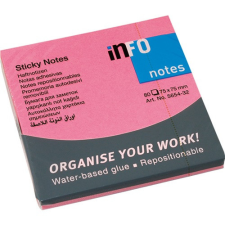 Öntapadós jegyzettömb Info Notes 75x75 mm 80 lapos élénk pink post-it
