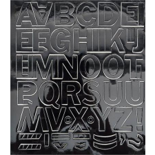 . Öntapadós matrica, 3 cm-es, betűlap, fekete információs címke