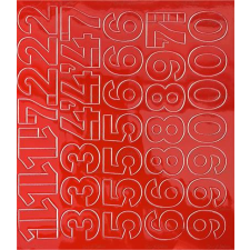 . Öntapadós matrica, 3 cm-es, számlap, piros információs címke