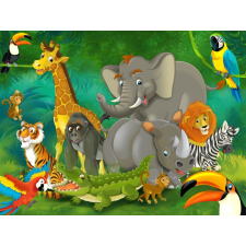  Öntapadós tapéta Dzsungel állatok, gyerekrajzok4, 300 x 250 cm tapéta, díszléc és más dekoráció