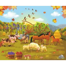  Öntapadós tapéta Háziállatok, gyerekrajzok, 200 x 150 cm tapéta, díszléc és más dekoráció
