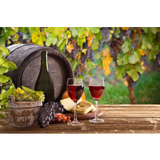  Öntapadós tapéta Hordó, bor, szőlő, 220 x 135 cm tapéta, díszléc és más dekoráció