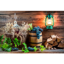  Öntapadós tapéta Hordó, szőlő, búza, lámpa, 220 x 135 cm tapéta, díszléc és más dekoráció