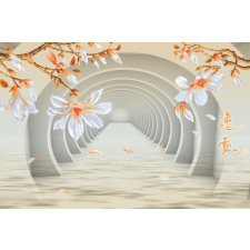  Öntapadós tapéta Magnóliák és alagút, 250 x 150 cm tapéta, díszléc és más dekoráció