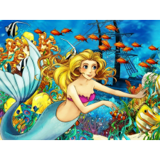  Öntapadós tapéta Mermaid, óceán, gyerekrajzok, 350 x 200 cm tapéta, díszléc és más dekoráció