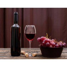  Öntapadós tapéta Összetétel58 Bor, szőlő, pohár, 250 x 200 cm tapéta, díszléc és más dekoráció