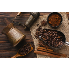  Öntapadós tapéta Összetétel68 Kávé, rusztikus elrendezés4, 350 x 200 cm tapéta, díszléc és más dekoráció