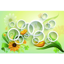  Öntapadós tapéta Százszorszépek és körök, 200 x 150 cm tapéta, díszléc és más dekoráció