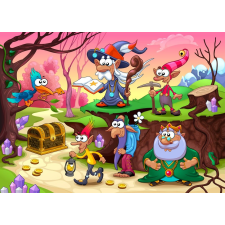  Öntapadós tapéta Törpök, erdő, kincs, gyerekrajzok, 350 x 200 cm tapéta, díszléc és más dekoráció