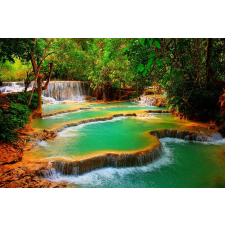  Öntapadós tapéta Zöld vízesés lépcsőben, 200 x 150 cm tapéta, díszléc és más dekoráció