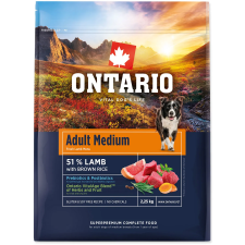 Ontario Adult Medium Lamb & Brown Rice 2,25 kg kutyaeledel