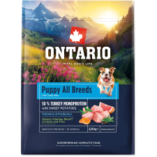 Ontario Puppy & Junior All Breeds Monoprotein Turkey & Sweet Potatoes 2,25 kg kutyaeledel