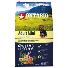  ONTARIO száraztáp felnőtt, kistestű kutyáknak báránnyal és rizzsel 6,5kg jutalomfalat kutyáknak