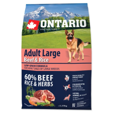 ONTARIO száraztáp felnőtt, nagytestű kutyáknak marhával és rizzsel 2,25kg jutalomfalat kutyáknak