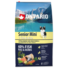  ONTARIO száraztáp idős, kistestű kutyáknak hallal és rizzsel 6,5kg jutalomfalat kutyáknak