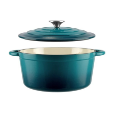  Öntöttvas lábas 6 L+fedő zöld zomácos edény