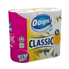Ooops! Classic kistekercses toalettpapír 3 rétegű, 4 tekercs kamilla (KTC30042073) higiéniai papíráru