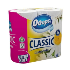 Ooops! Classic kistekercses toalettpapír 3 rétegű, 4 tekercs kamilla (KTC30042073) (KTC30042073) higiéniai papíráru